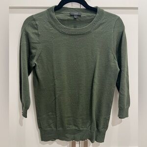 J. Crew Olive 3/4 Sleeve Knit Top
